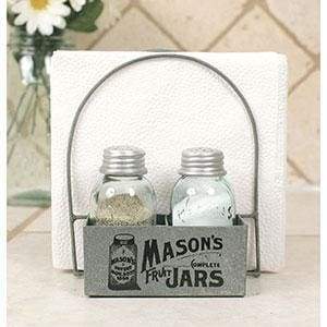 Mason's Jars Box Salt Pepper and Napkin Caddy - Countryside Home Decor