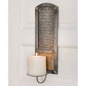 Metal Washboard Pillar Candle Sconce - Countryside Home Decor