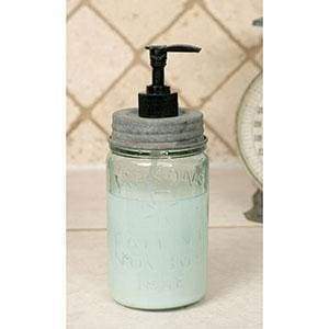 Pint Mason Jar Soap Dispenser - Barn Roof - Black Pump - Countryside Home Decor