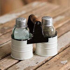 Salt and Pepper Can Caddy - White - Box of 2 - Countryside Home Decor