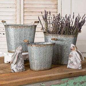 Set of Three Tapered Oval Pail - Countryside Home Decor