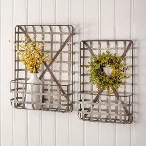 Set of Two Metal Tobacco Wall Pockets - Countryside Home Decor