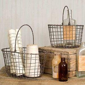 Rustic Farmhouse Wire baskets, Bathroom Storage