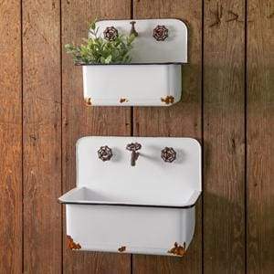 Set of Two Sink Wall Planters - Countryside Home Decor