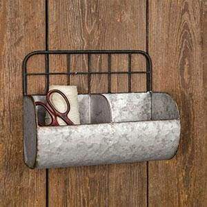 Small Divided Wire Back Wall Bin - Countryside Home Decor