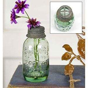 Small Mason Jar With Flower Frog - Box of 6 - Countryside Home Decor