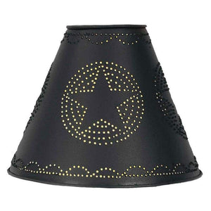 Star Punched Tin Shade - Black - Countryside Home Decor