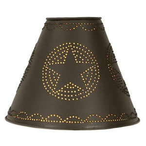 Star Punched Tin Shade - Rustic Brown - Countryside Home Decor