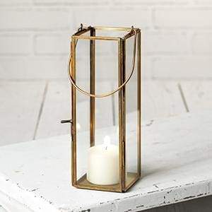 Thin Hayworth Lantern - Antique Brass - Countryside Home Decor