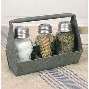 Toolbox Salt Pepper and Toothpick Caddy - Barn Roof - Countryside Home Decor