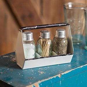 Toolbox Salt Pepper and Toothpick Caddy - White - Countryside Home Decor