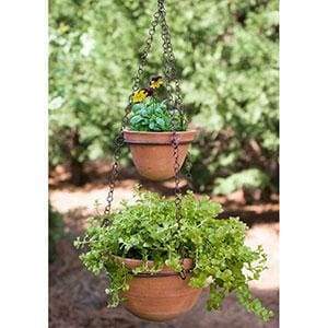 Two-Tier Hanging Terra Cotta Pot - Countryside Home Decor