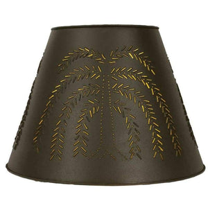 Willow Tin Washer Top Lamp Shade - Rustic Brown - Countryside Home Decor